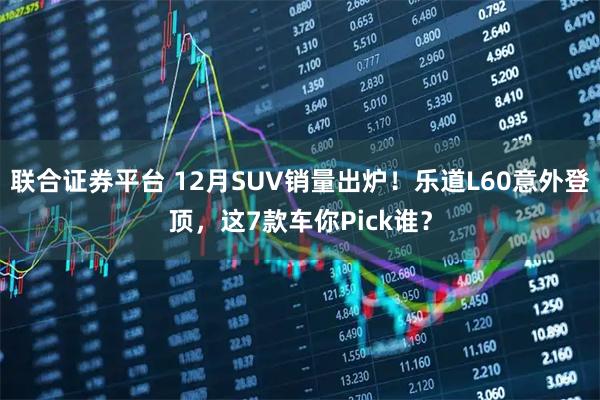 联合证券平台 12月SUV销量出炉!乐道L60意外登顶,这7款车你Pick谁?