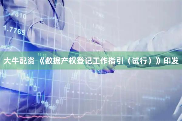 大牛配资 《数据产权登记工作指引（试行）》印发
